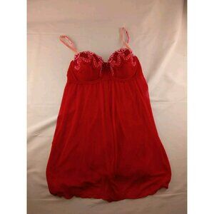 inner secrets lingerie Red Baby Doll Nightie Size Small